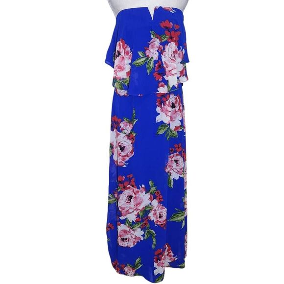 City Triangles Dresses & Skirts - City Triangles Blue Floral Strapless Maxi Dress NWT Size Small Boho Maxi Dress